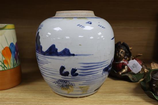 A Chinese blue and white ginger jar,18th century Height 23cm